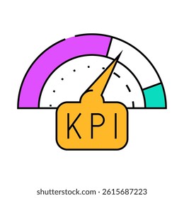 kpi business management line icon vector. kpi business management sign. isolated symbol illustration
