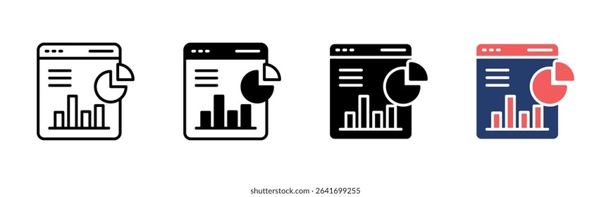 Kpi Chart icon sheet multiple style collection