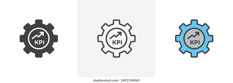 KPI colored icon set. Eps 10