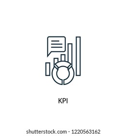 KPI concept line icon. Simple element illustration. KPI concept outline symbol design. Can be used for web and mobile UI/UX