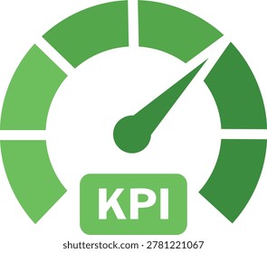 KPI Dashboard Gauge Icon for Performance Measurement and Target Tracking