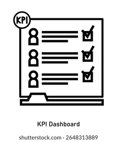 Ícone de painel de KPI para rastrear indicadores-chave de desempenho