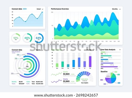 KPI Dashboard minimal templates analytics business element background