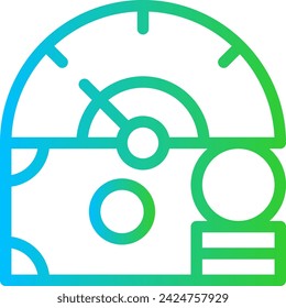 KPI finance key performance indicator icon with blue and green gradient outline style. financial, business, finance, data, analytics, marketing, technology. Vector Illustration