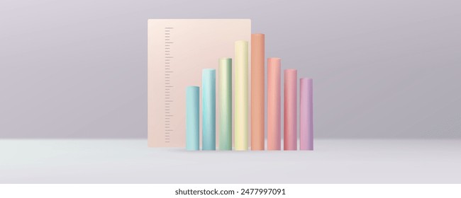 KPI growth chart. Performance scale, diagram, business goal, successful result. Dashboard with data indicators, statistics and quality analysis, financial indicators. Economic growth chart. Vector.