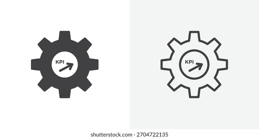 Icono de KPI. colección de línea de trazo editable y estilos planos sólidos.
