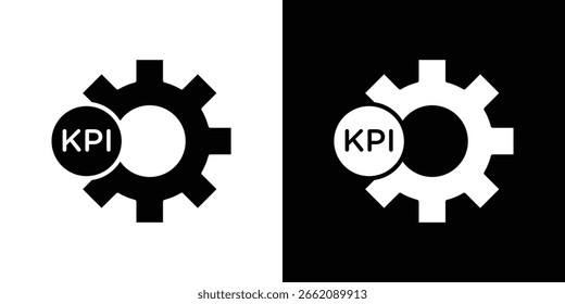 Vectores de glifos de iconos de KPI. Web flat pack.