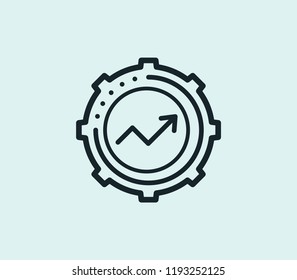 Kpi icon line isolated on clean background. Kpi icon concept drawing icon line in modern style. Vector illustration for your web mobile logo app UI design.