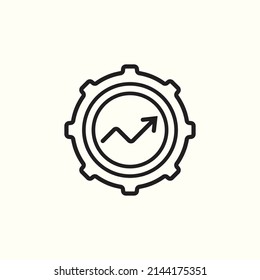 Kpi icon line isolated on clean background. Kpi icon concept drawing icon line in modern style. Vector for your web mobile logo app UI design. 