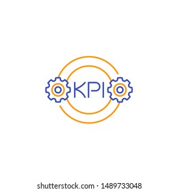 KPI icon, line vector on white