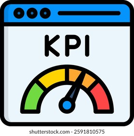Kpi Icon Lineal Color Vector Illustration