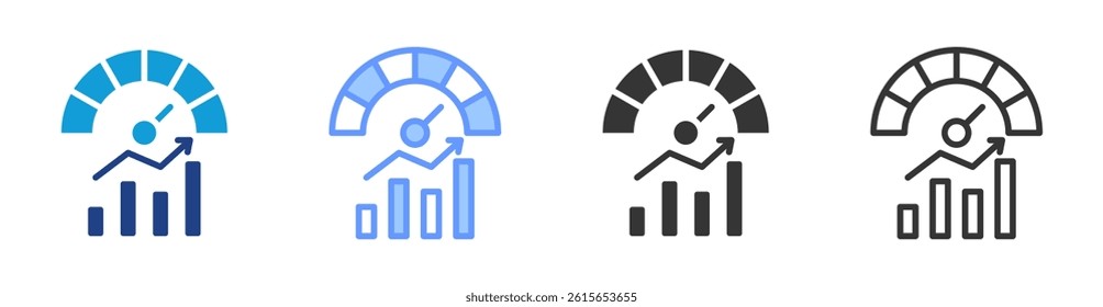 Kpi icon set multiple style collection