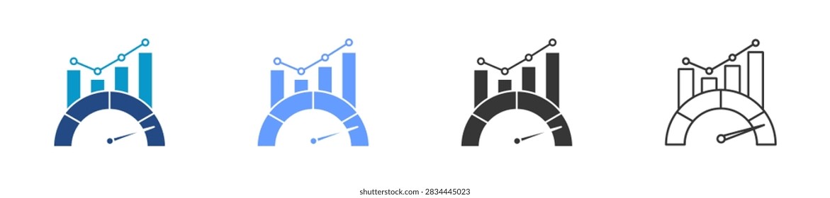 kpi icon set multiple style collection	