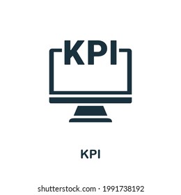 Kpi icon. Simple creative element. Filled monochrome Kpi icon for templates, infographics and banners