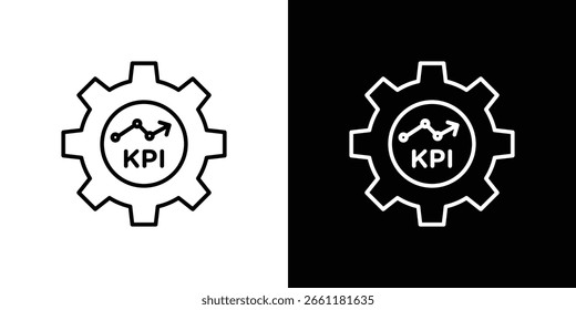 KPI icon. Stroke pictogram. Vector illustration. Vector sign for mobile app and websites.