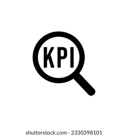 KPI icon vector or KPI symbol vector isolated in flat style. KPI icon for business design element. Best KPI symbol vector for mobile apps or websites design element.