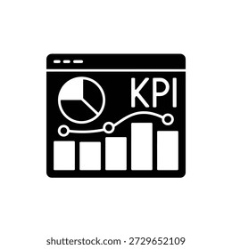 ícone do gráfico de negócios do indicador chave de desempenho de KPI