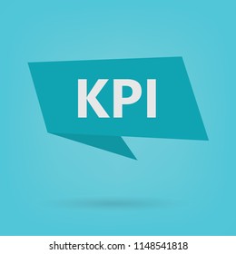 KPI (Key Performance Indicator) on sticker- vector illustration