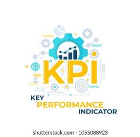 KPI, Key Performance Indicator Vector Illustration