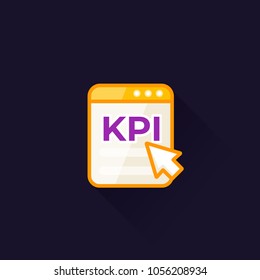 KPI, Key Performance Indicator, vector icon on dark