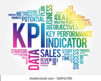 KPI - Key Performance Indicator word cloud collage, business concept background