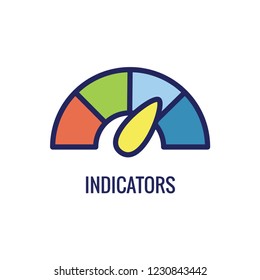 KPI - Key Performance Indicators Icon w Various Colors