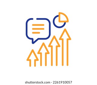 Kpi line icon. Performance indicator sign. Success progress chart symbol. Colorful thin line outline concept. Linear style kpi icon. Editable stroke. Vector