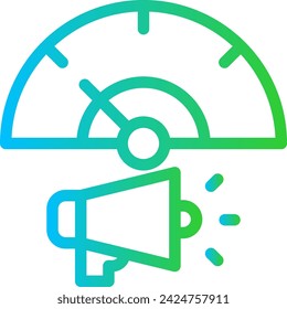 KPI marketing key performance indicator icon with blue and green gradient outline style. data, kpi, business, analytics, dashboard, marketing, technology. Vector Illustration