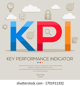  
Kpi mean (key performance indicator) ,letters and icons,Vector illustration.