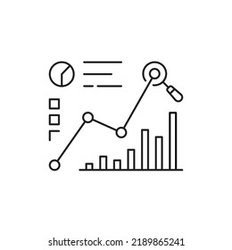 kpi metric icon or data analysis for business. analyst or investor analyze big data statistics or strategy and efficiency control grow with easy methodology system or positive exponential etf growth