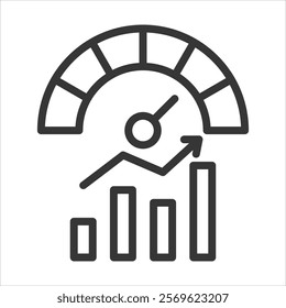 Kpi Outline Icon Vector Illustration