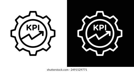 Umrissenes KPI-Symbol in Schwarzweißfarben