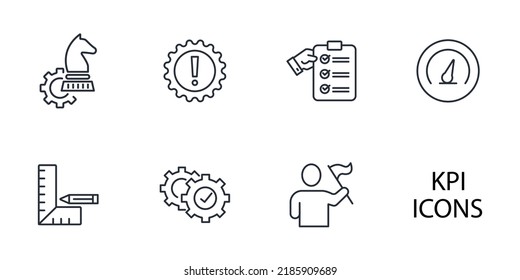 KPI - a performance indicator or key performance indicator icons set . KPI - a performance indicator or key performance indicator pack symbol vector elements for infographic web