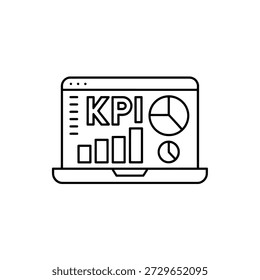 KPI performance metrics on a laptop screen