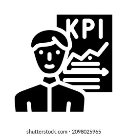 kpi seller glyph icon vector. kpi seller sign. isolated contour symbol black illustration