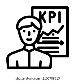 kpi seller line icon vector. kpi seller sign. isolated contour symbol black illustration