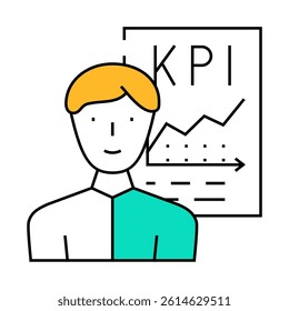 kpi seller line icon vector. kpi seller sign. isolated symbol illustration