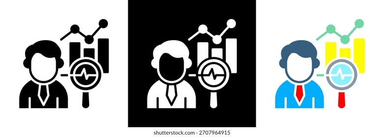 KPI-Tracker-Symbol eines Symbolstil-Vektors