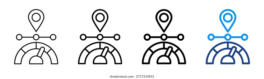 Conjunto de Colección de contorno diferente de icono de seguimiento Kpi