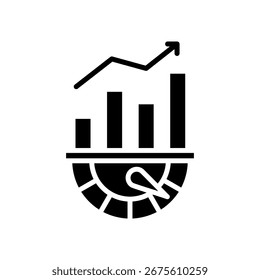 Ilustración vectorial De Glifos De Icono De Seguimiento Kpi