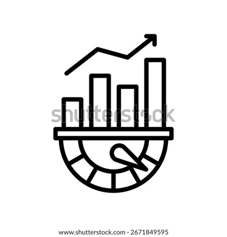 Kpi Tracking Icon Line Vector Illustration