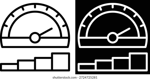 kpi Versión de dos tonos en fondo blanco y negro