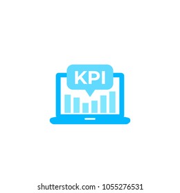 KPI Vector Icon With Laptop And Analytics