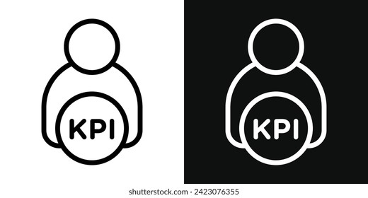 KPI vector line icon illustration.