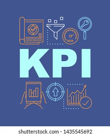 KPI word concepts banner. Key Performance Indicator. key business objectives. Presentation, website. Isolated lettering typography idea with linear icons. Vector outline illustration