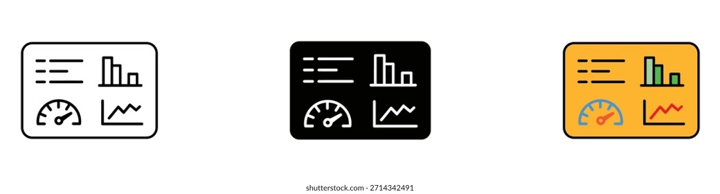 Vetor do ícone de Painel de KPI. símbolo de indicadores-chave de desempenho. ilustração vetorial.