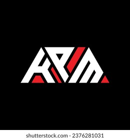 KPM triangle letter logo design with triangle shape. KPM triangle logo design monogram. KPM triangle vector logo template with red color. KPM triangular logo Simple, Elegant, and Luxurious design.