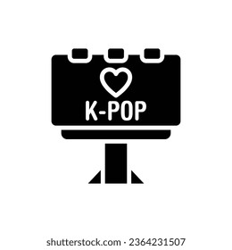 K-Pop Billboard Filled Icon Vector Illustration