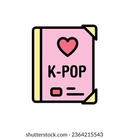 K-Pop Book Icon Vector Illustration