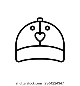 K-Pop Cap Outline Icon Vector Illustration